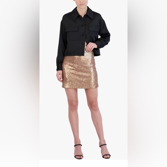 BCBGMAXAZRIA Women's Fitted Sequin Mini Skirt SIZE 4 $198 NWT